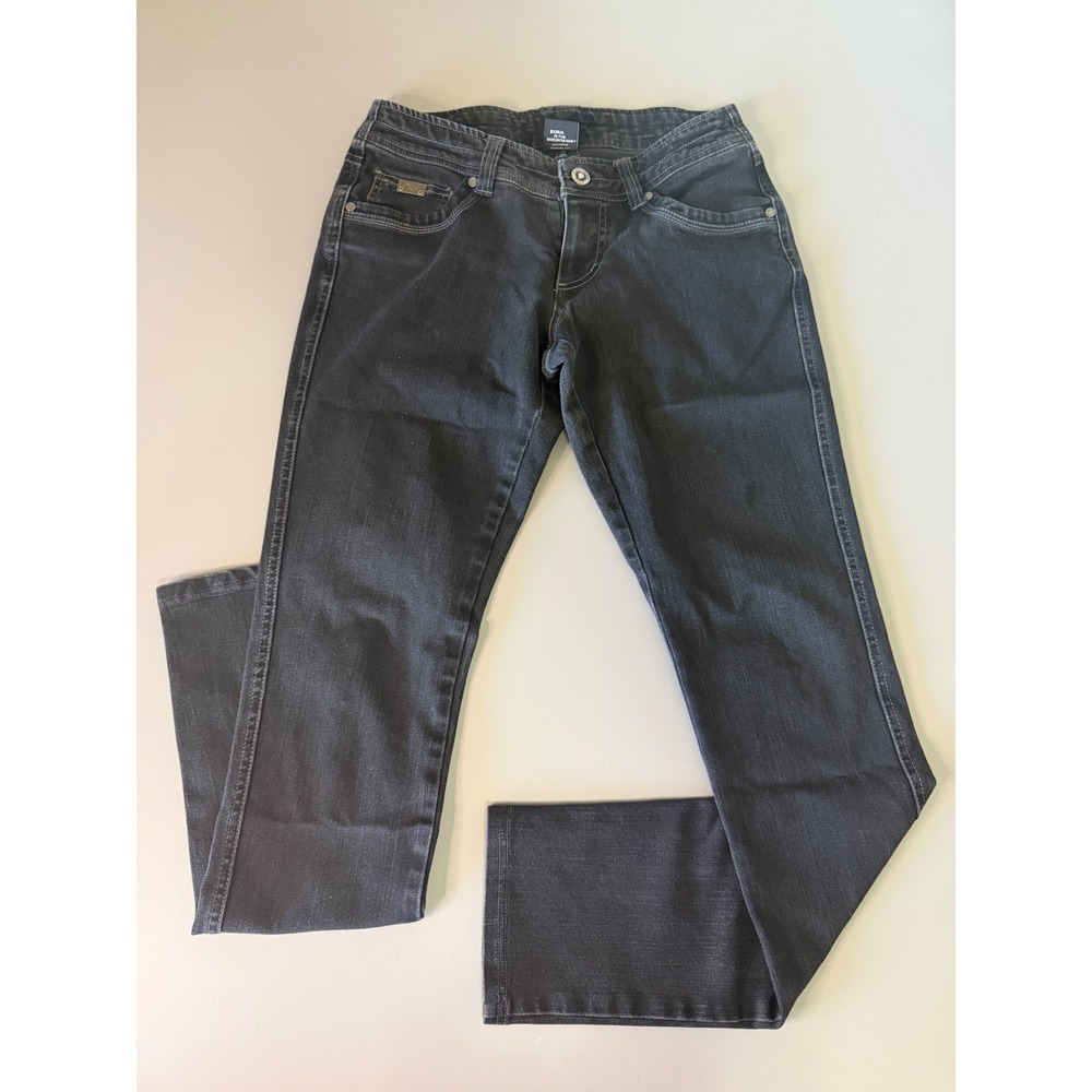 Kuhl Women 4 Reg Dark Gray Charcoal Stretch Denim Straight Leg Jeans Outdoor